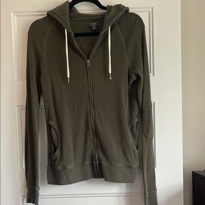 ROOTS Olive Green Zip-Up Hoodie
